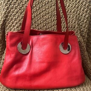 Furla Red Genuine Leather Shoulder Bag Made in Italy EUC